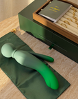MYLO Earth Milo green gradient silicone vibratory wand on velvet pouch
