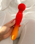 MYLO Fire vibrant red orange gradient silicone wand with textured head